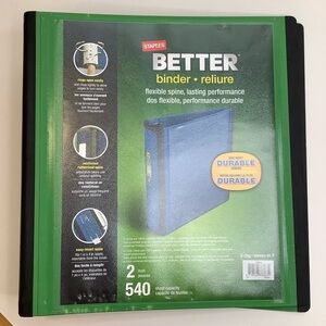 2/$30 STAPLES Black Better Binder 2” Monthly Dividers